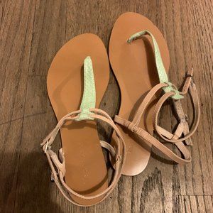 Maiden Lane Dahlia T-Strap Leather Sandals, W7